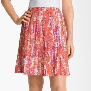 Amber Sun Orange & Fuchsia Watercolor Skirt